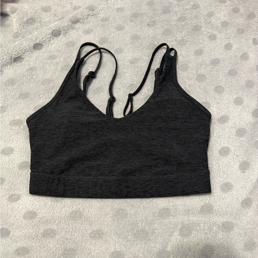 Charcoal Grey Strappy Sports Bra